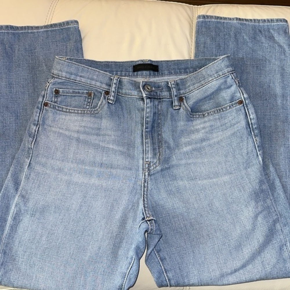 Uniqlo Boyfriend Straight Leg High Rise Denim Blue Jeans size 26/26.5”